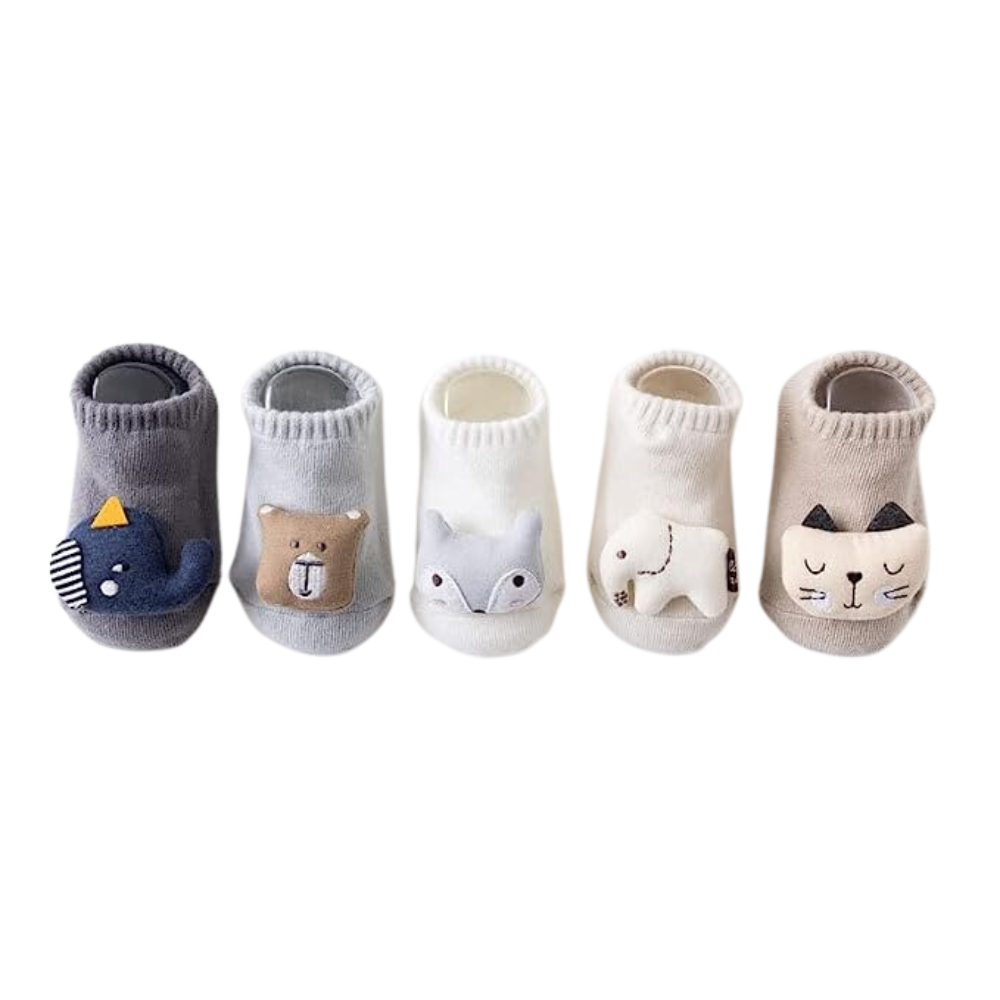 Anti-Slip Baby Short Socks Newborn Toddler Cotton Socks with Cute Animal Characters