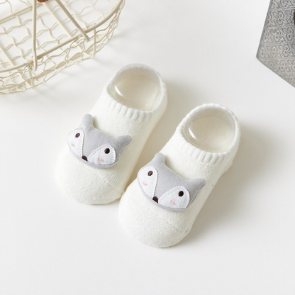 Anti-Slip Baby Short Socks Newborn Toddler Cotton Socks with Cute Animal Characters