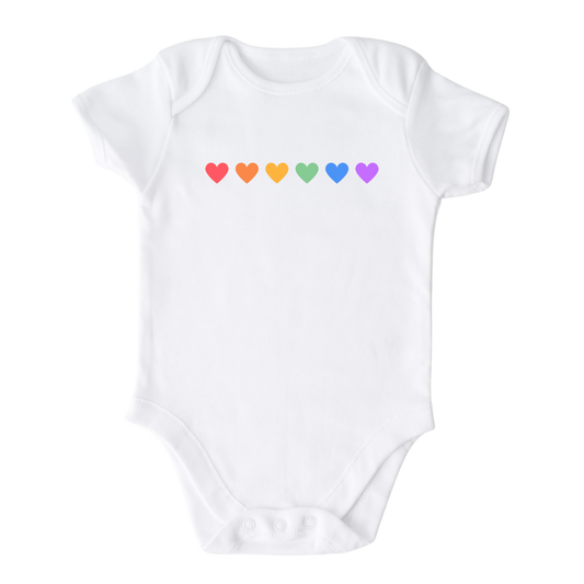 Rainbow Hearts Baby Onesie® Kids Shirt