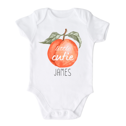 Little Cutie Custom Name Baby Onesie® Peach Baby Outfit for Baby Gift for Newborn