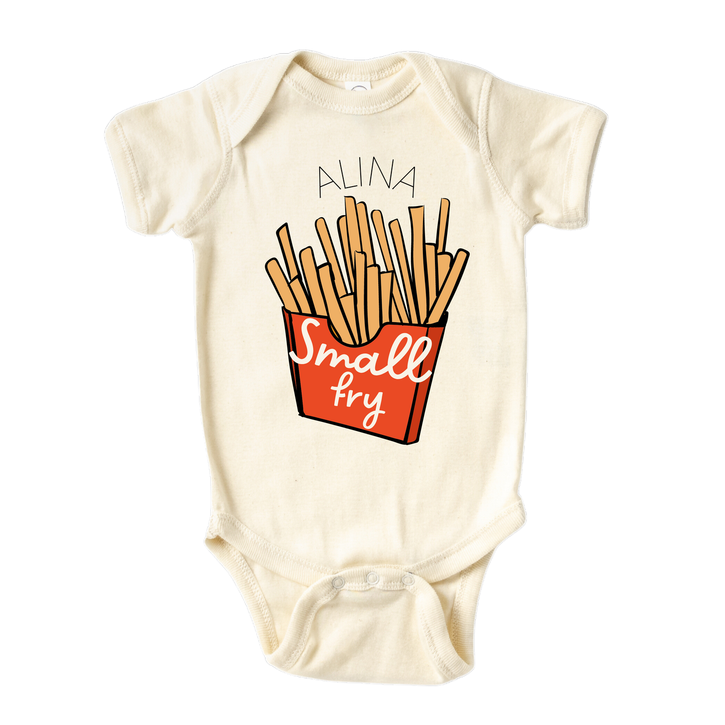 Cute French Fries Kid Tshirt - Small Fry Baby Onsie - Funny Baby Onesie - Newborn Gift - Custom Name