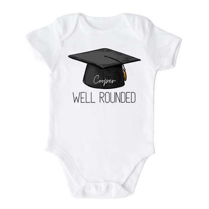 Baby Onesie - Natural Baby Bodysuit - Well Rounded text with customizable names