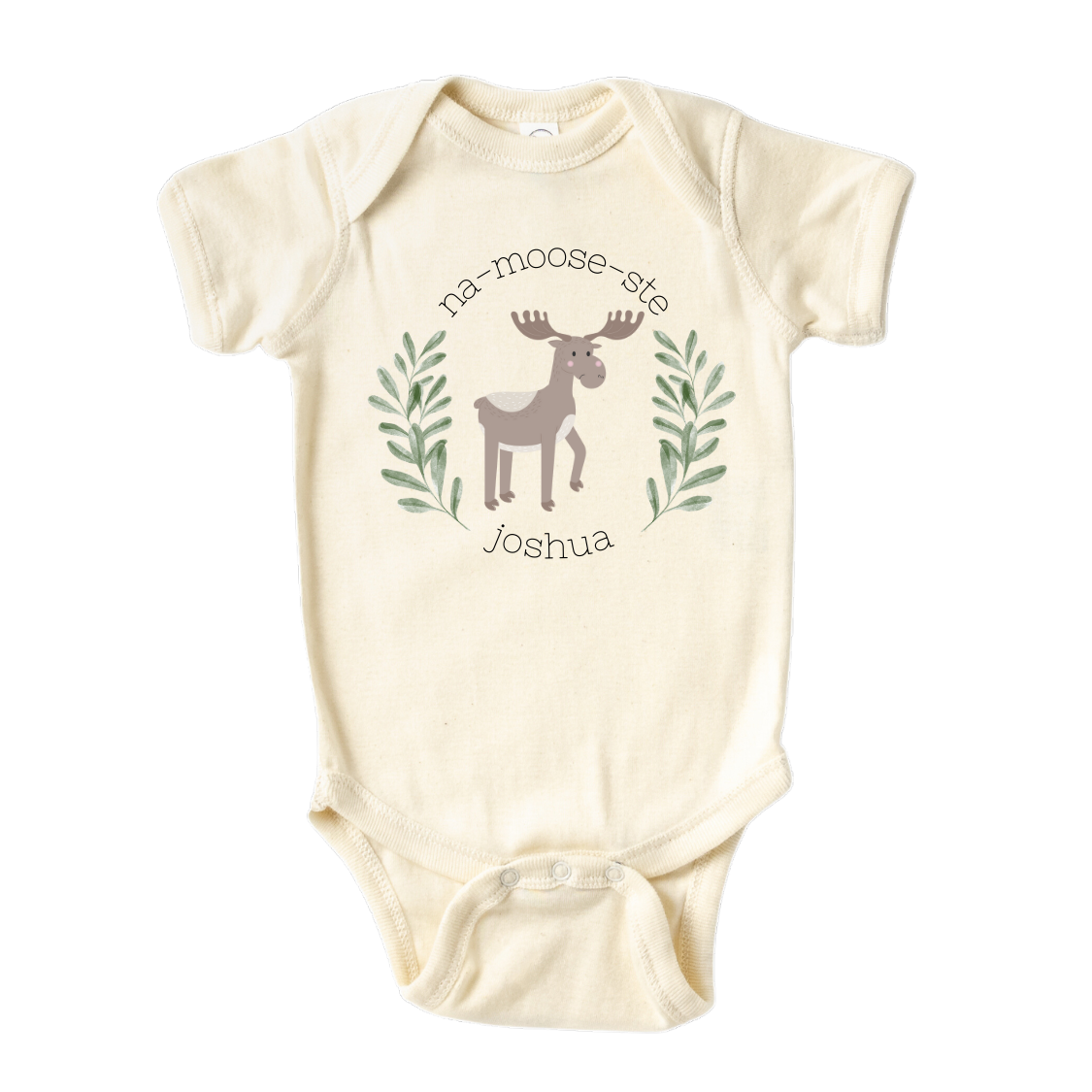 Natural Baby Onesie - Cute Baby Onsie - Custom Baby Gift - Personalized Name Baby Clothes - Kid Tshirt - Moose Shirt