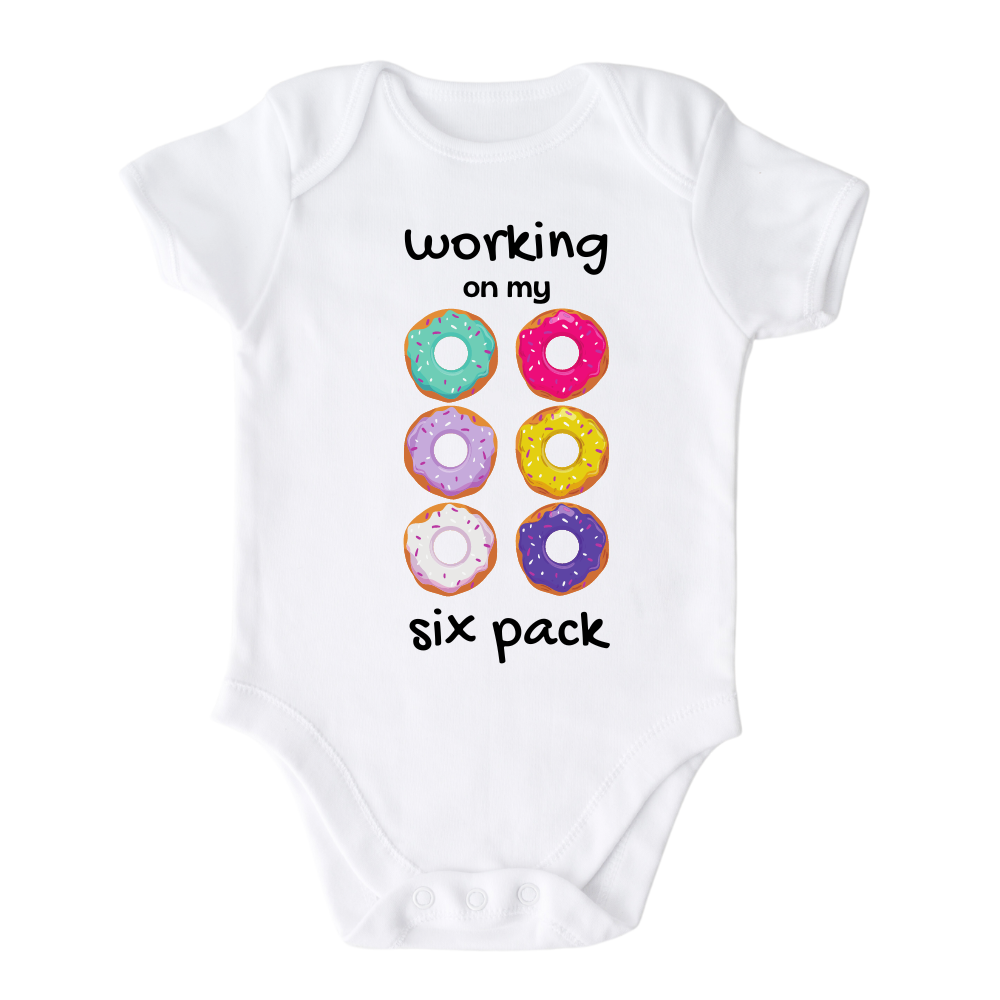 Donut Kids Tshirt Baby Onesie® Working On My Six Pack Baby Bodysuit Newborn Outfit