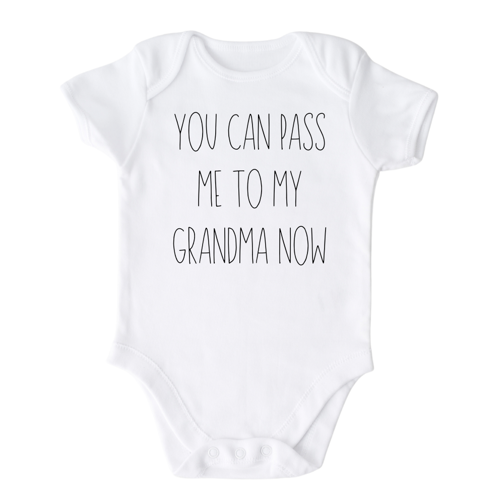 Baby Onesie® Pass Me To Grandma Cute Infant Clothing for Baby Shower Gift