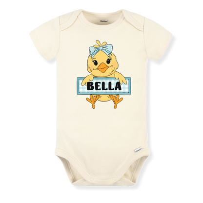 Cute Chick Custom Name Tshirt, Cute Baby Bodysuit, Personalized Funny Chicken Baby Outfit