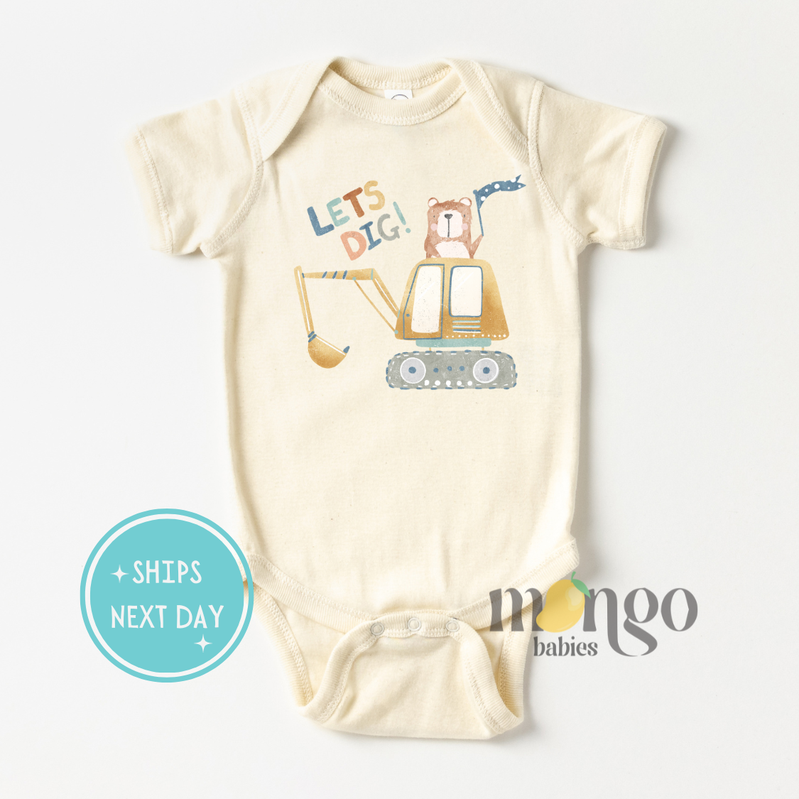 Cute Bear Baby Onesie® Let's Dig Boys Outfit Gift for Baby Shower Baby Bear Tshirt