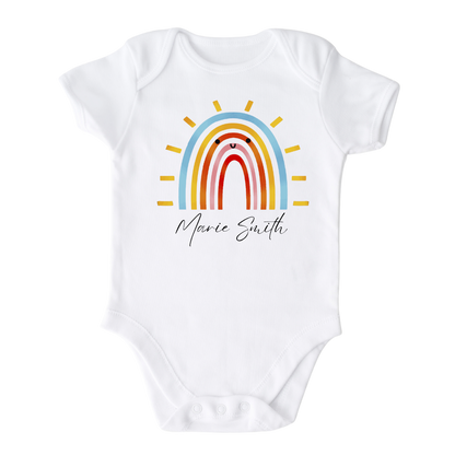 Customized Baby Onesie® Cute Rainbow Kid Tshirt Baby Announcement Baby Outfit for Baby Gift for Baby Shower Gift