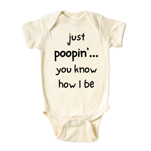 Just Poopin' Baby Onesie® Funny Baby Outfit for Baby Shower Gift for Newborn Funny Gift Baby