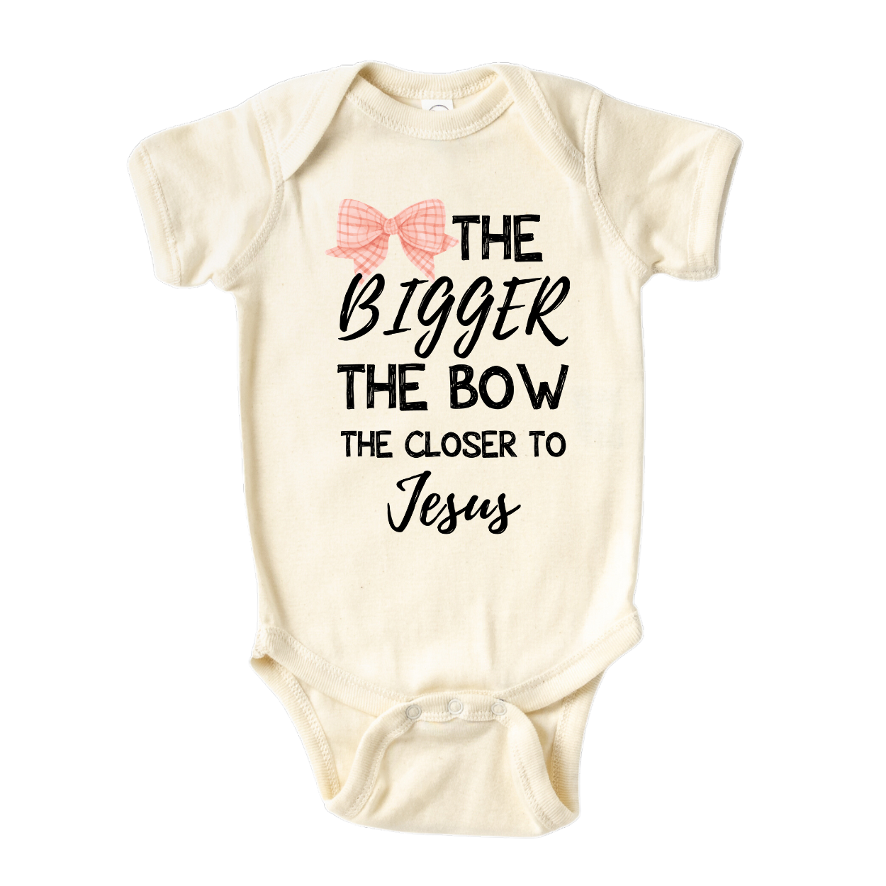 The Bigger The Bow The Closer to Jesus Baby Onesie® Kids Shirt