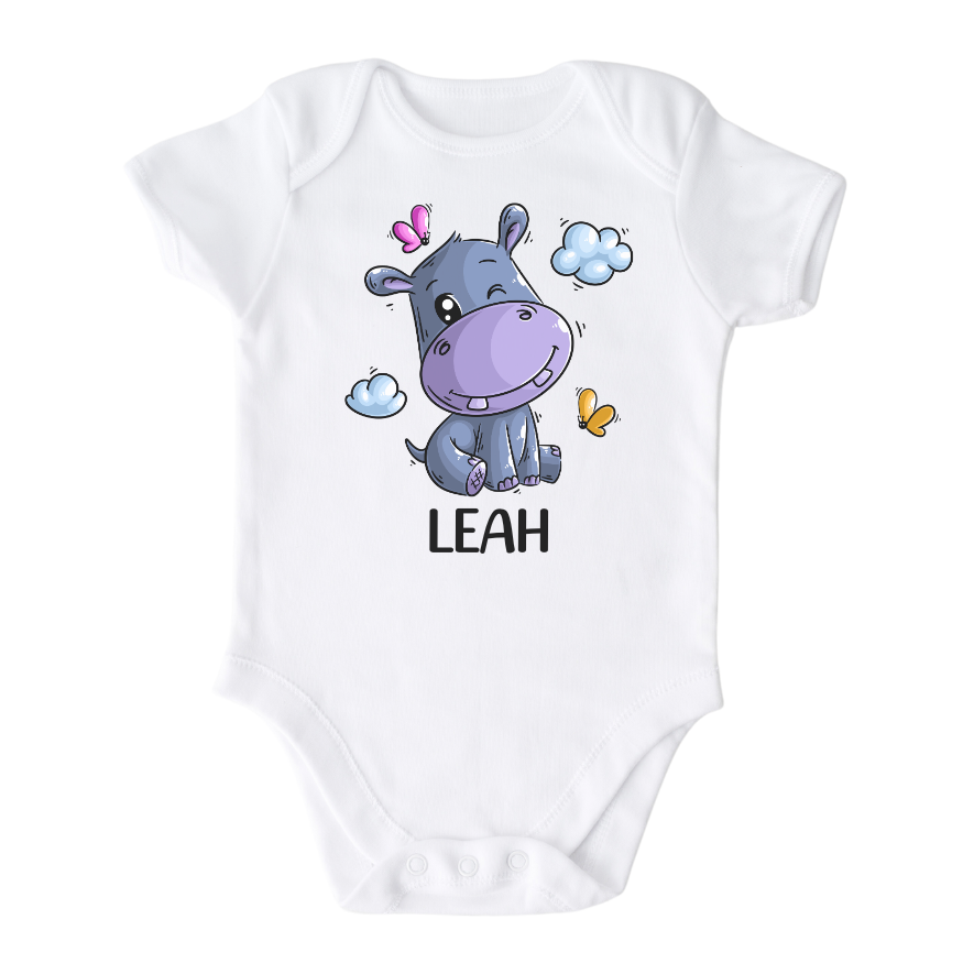 Personalized Baby Onesies® Hippo Baby Bodysuit for Newborn Outfit for Baby Shower Gift Ideas Custom Baby Gift