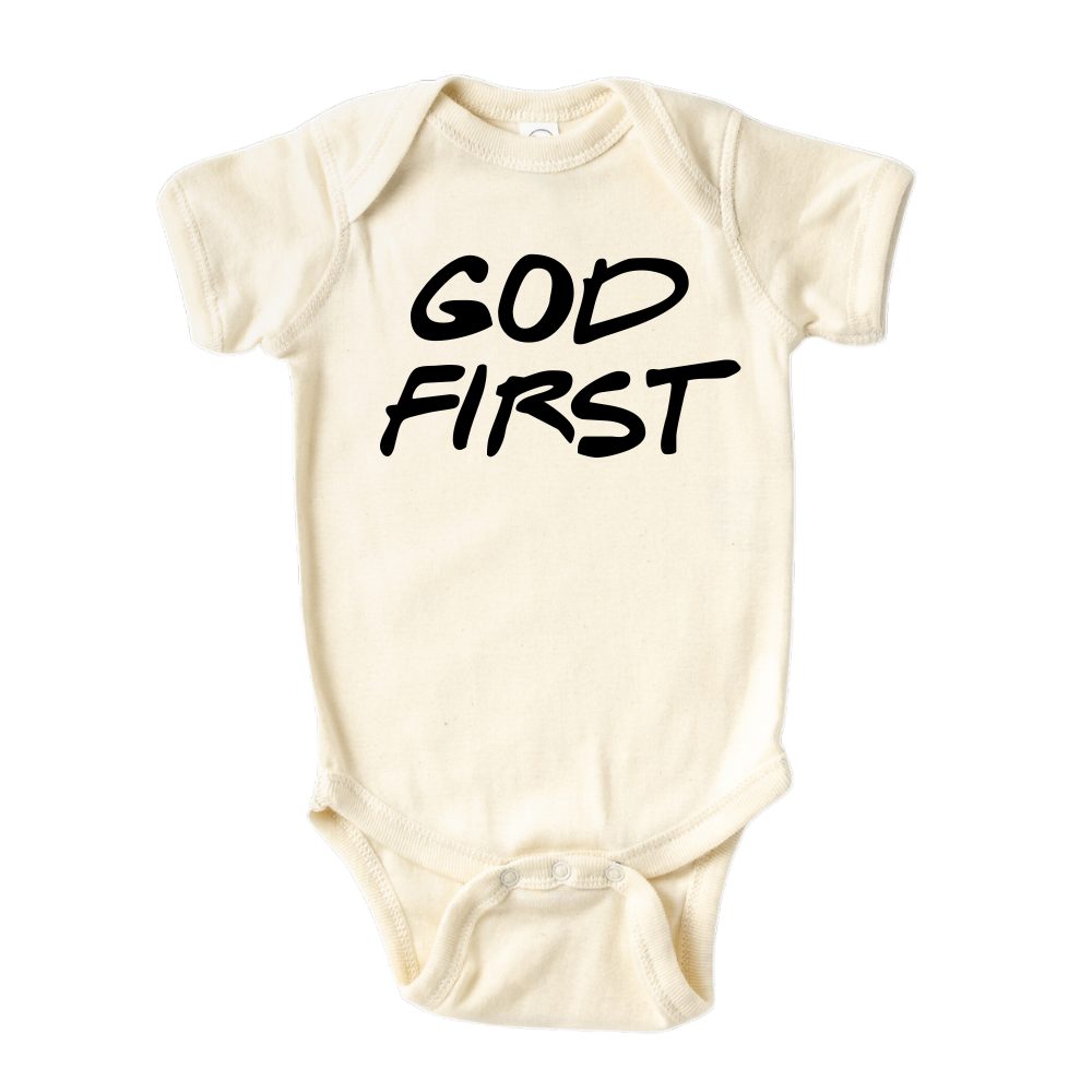 Baby Onesie® God First Religious Baby Infant Clothing for Baby Shower Gift
