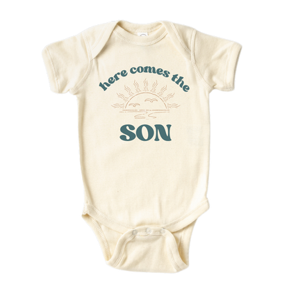 Kids Tshirt Baby Onesie® Here Comes The Son Baby Bodysuit Newborn Outfit Baby Shower