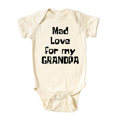 Personalized Outfit Mad Love for My Grandpa Name Baby Onesie®