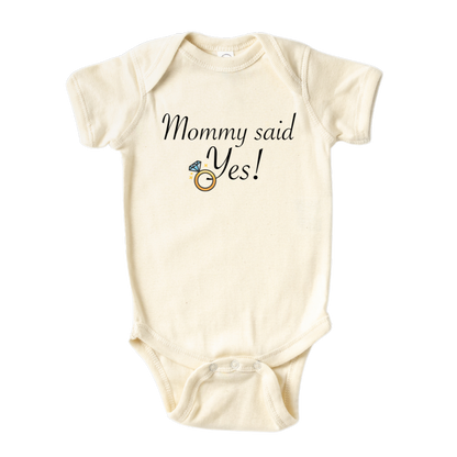 Mommy Said Yes Baby Onesie® Proposal Baby Outfit for Baby Gift for Baby Shower Gift for Engagement