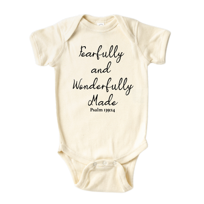 Religious Baby Clothes for Baptism Baby Onesie® Fearfully and Wonderfully Made
