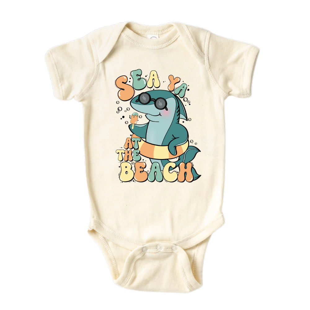Children Tshirt Baby Onesie® Baby Shark See Ya At The Beach Bodysuit Baby Shower Gift