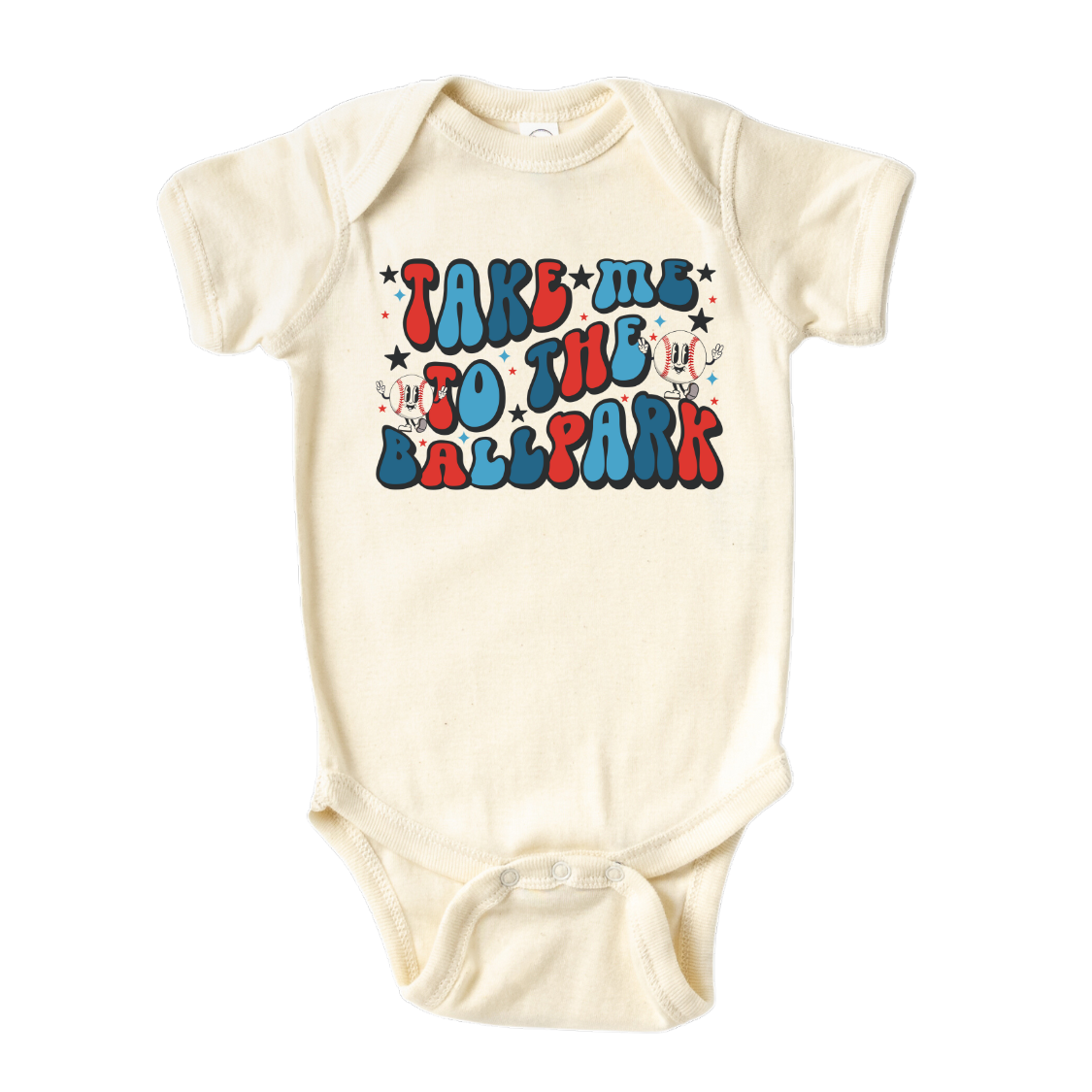 Take Me To The Ballpark Baby Onesie® Kids Shirt for Independence Day American Baby