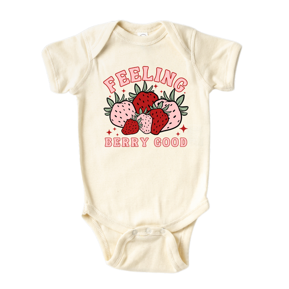 Strawberry Kid Tshirt Baby Onesie® Feeling Berry Good Strawberry Baby Bodysuit Newborn Outfit