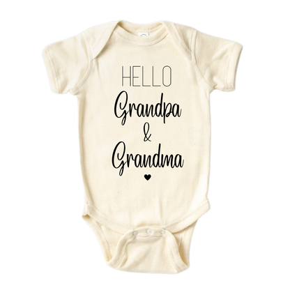 Cute Outfit for Baby Gift for Baby Shower Baby Onesie® Hello Grandpa & Grandma