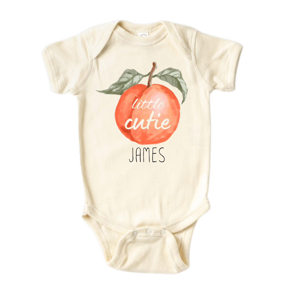 Little Cutie Custom Name Baby Onesie® Peach Baby Outfit for Baby Gift for Newborn