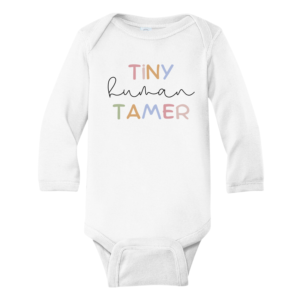 Kid Tshirt Baby Onesie® Tiny Human Tamer Funny Outfit for Baby Shower Gift