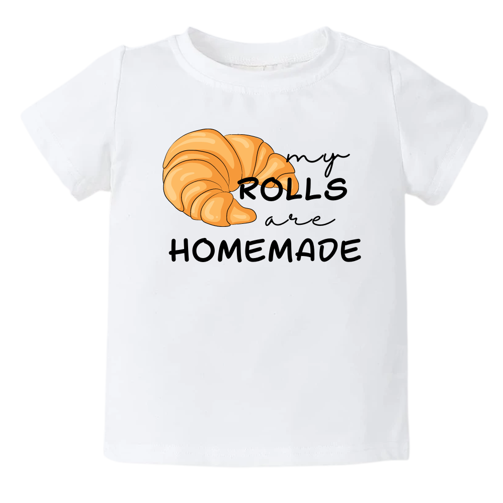 Kids Tshirt Baby Onesie® My Rolls are Homemade Baby Bodysuit Newborn Outfit Croissant Shirt