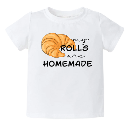 Kids Tshirt Baby Onesie® My Rolls are Homemade Baby Bodysuit Newborn Outfit Croissant Shirt