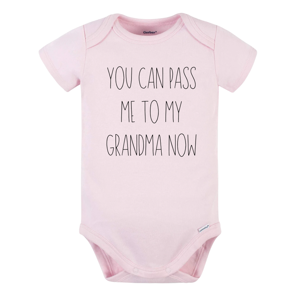 Baby Onesie® Pass Me To Grandma Cute Infant Clothing for Baby Shower Gift