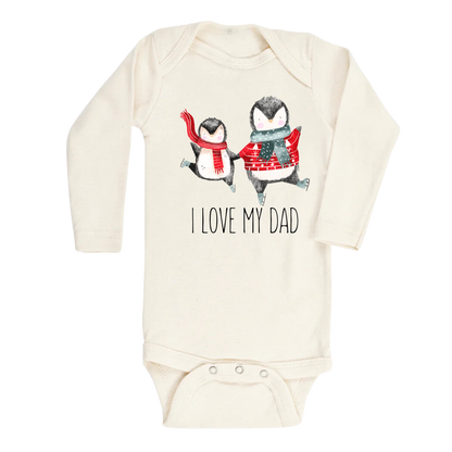 gift for new dad, baby onesie, penguin baby clothes