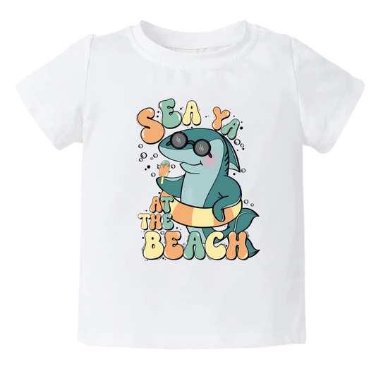 Children Tshirt Baby Onesie® Baby Shark See Ya At The Beach Bodysuit Baby Shower Gift
