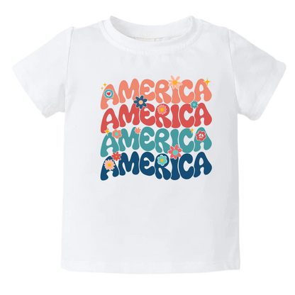 Cute Shirt Baby Onesie® America Retro Fourth of July Baby Clothing for Baby Shower
