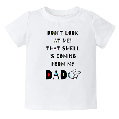 Kids Tshirt Baby Onesie® Funny Dad Don't Look At Me Baby Bodysuit Newborn Outfit Baby Shower