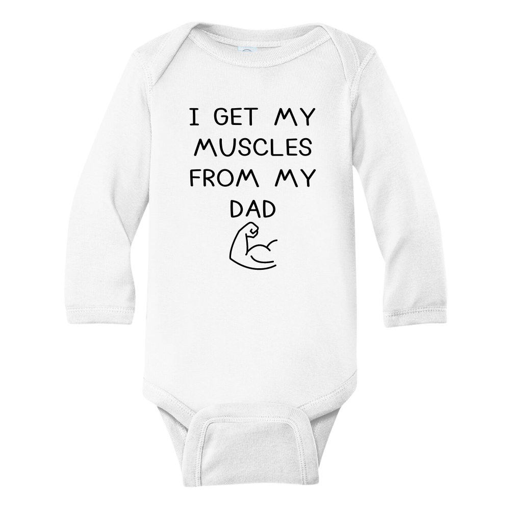 Baby Onesie® I Get My Muscles From My Dad Baby Shower Gift for Father's Day