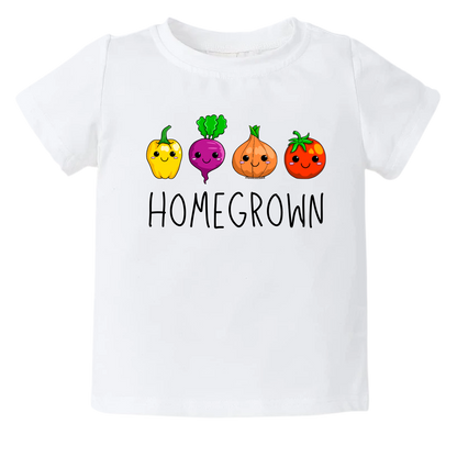 Homegrown kid tshirt - homegrown baby - cute veggies baby
