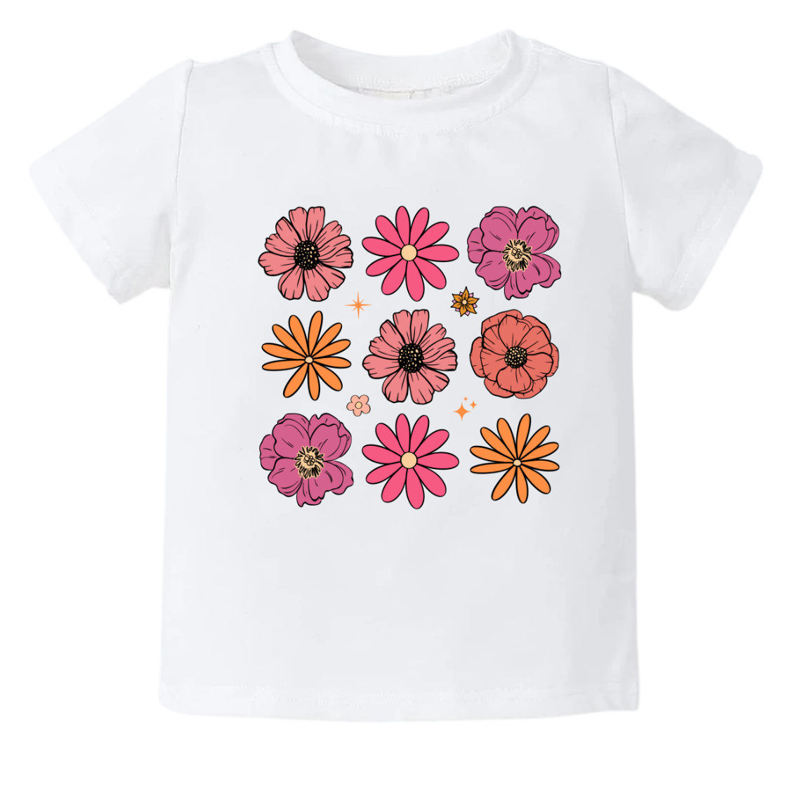 Adorable Baby Onesie & Kid T-Shirt with Charming Flower Design - Perfect for Your Little Blossoms! Shop Now for Delightful Floral Outfits at Mango House Creations.  #KidsFashion #CuteFlowers #BabyApparel #TrendyKids