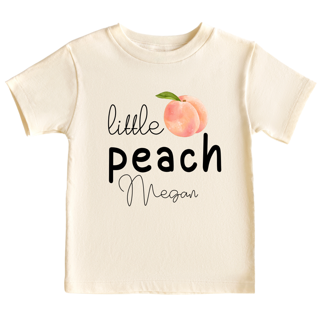 Cute Peach Kid Tshirt - Peach Girl Shirt - Peach Girls Tshirt - Custom Name Kid Tshirt - Personalized Name Baby Outfit 