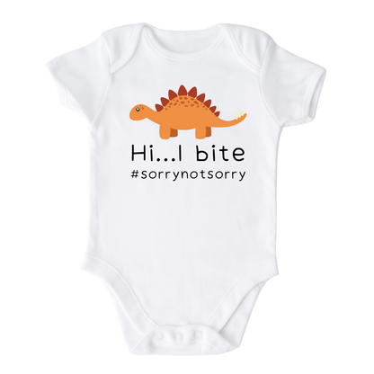 Baby Onesie® Hi I Bite Dinosaur Infant Clothing for Baby Shower Gift