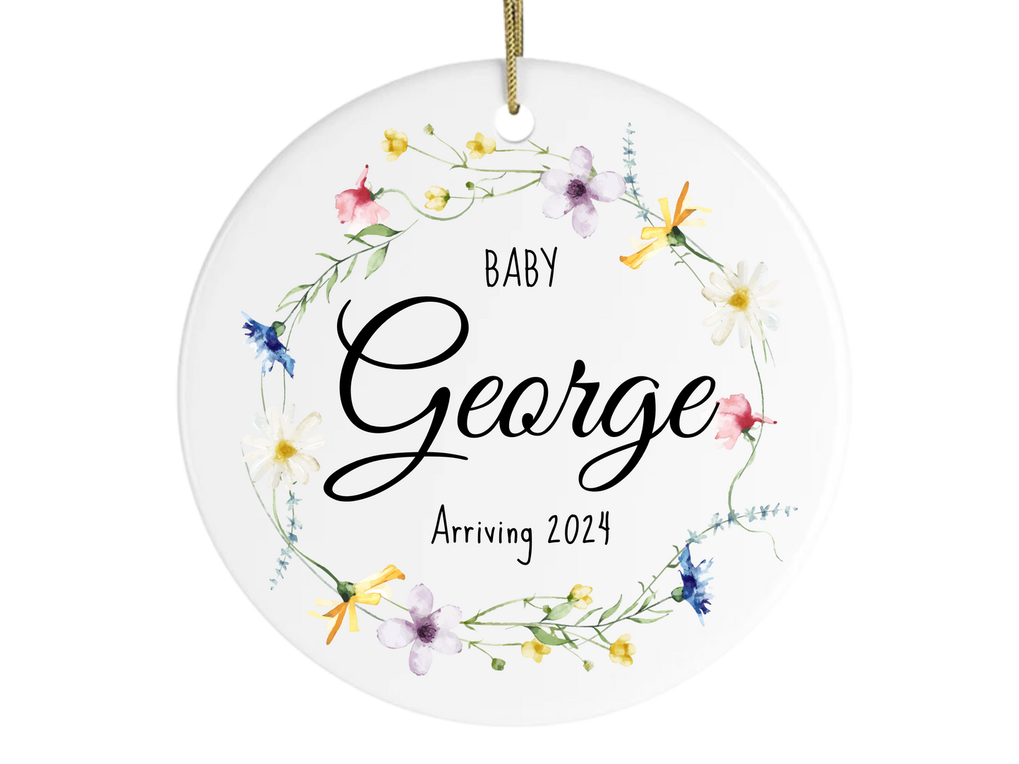 Personalized Baby Gift, Birth Announcement Ornament, Baby Name Arriving Ornament 2023, Baby Reveal Ideas, Custom Christmas Ornament