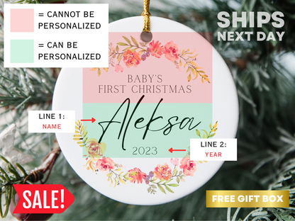 Custom Baby Gift, Baby Name Ornament, Baby's First Christmas Ornament 2023, Christmas Gift for Baby Ornament Baby Shower Gift Ideas