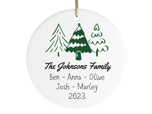 Custom Family Name Christmas ornament personalized name newborn gift for Family