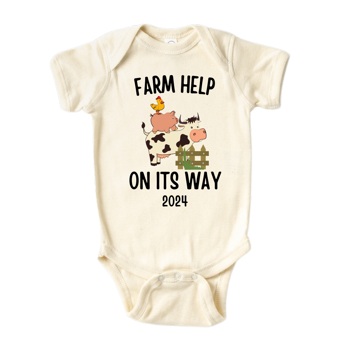 Baby Onesie - Pregnancy Announcement - Pregnancy Reveal - Farm Baby