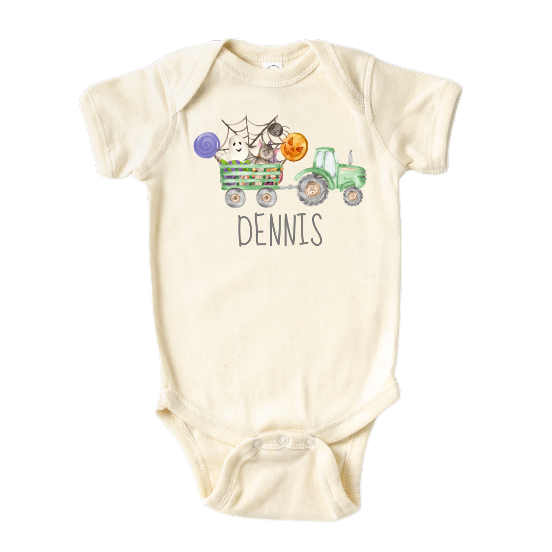 Baby Onesie - Cute Baby Onsie - Cute Baby Gift for Newborn Clothes for Baby Bodysuit with a cute Halloween truck design, customizable with names.