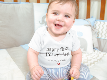 Happy First Father's Day Custom Baby Onesie® Kids Shirt I Love My Dad