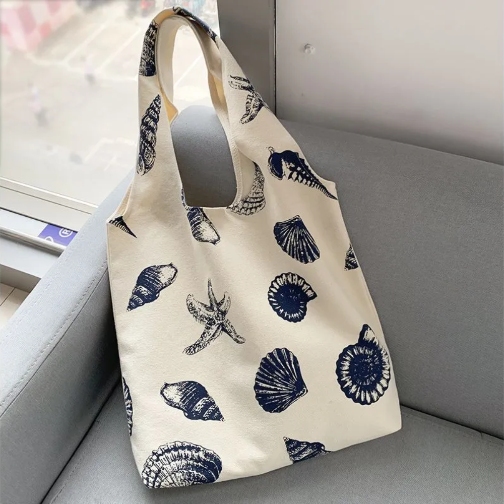 Leaf Canvas Bag with Nature Print Shopping Bag