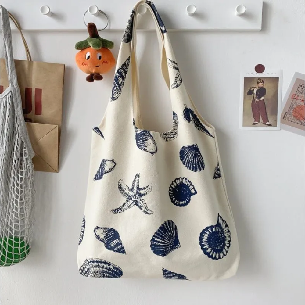 Leaf Canvas Bag with Nature Print Shopping Bag