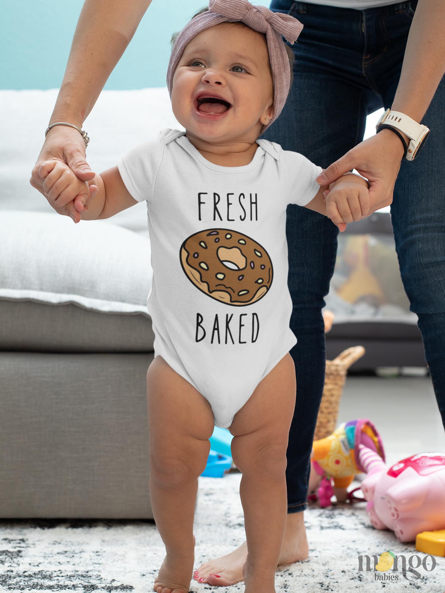 Donut Kid Tshirt Baby Onesie® Fresh Baked Baby Bodysuit Newborn Outfit Baby Shower